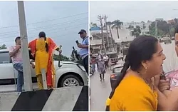 Woman Confronts Man With Machete After Minor Collision in Jammu Woman Confronts Man With Machete After Minor Collision in Jammu