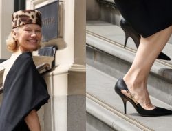 Pamela Anderson Embraces Elegant Simplicity in Ferragamo Pumps in London Pamela Anderson Embraces Elegant Simplicity in Ferragamo Pumps in London