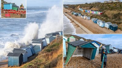 Council demolishes £1m cliffside huts threatened by collapse