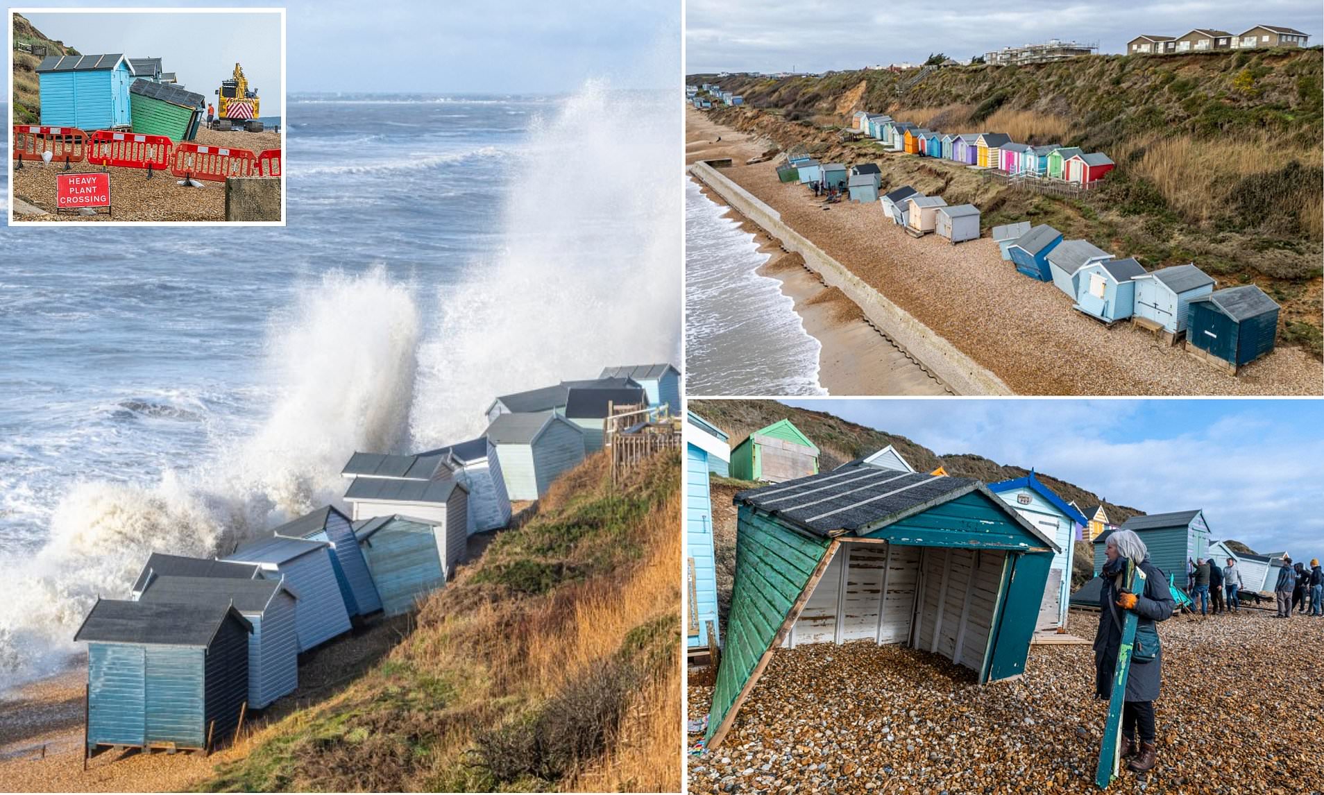 Council demolishes £1m cliffside huts threatened by collapse