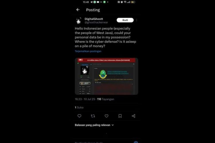 Pemprov Jabar Tegaskan Data Identitas 4,6 Juta Warga Tak Dibobol