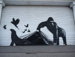 Banksy reveals 9th mural: Gorilla artwork emerges
