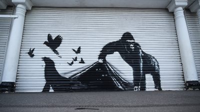 Banksy reveals 9th mural: Gorilla artwork emerges