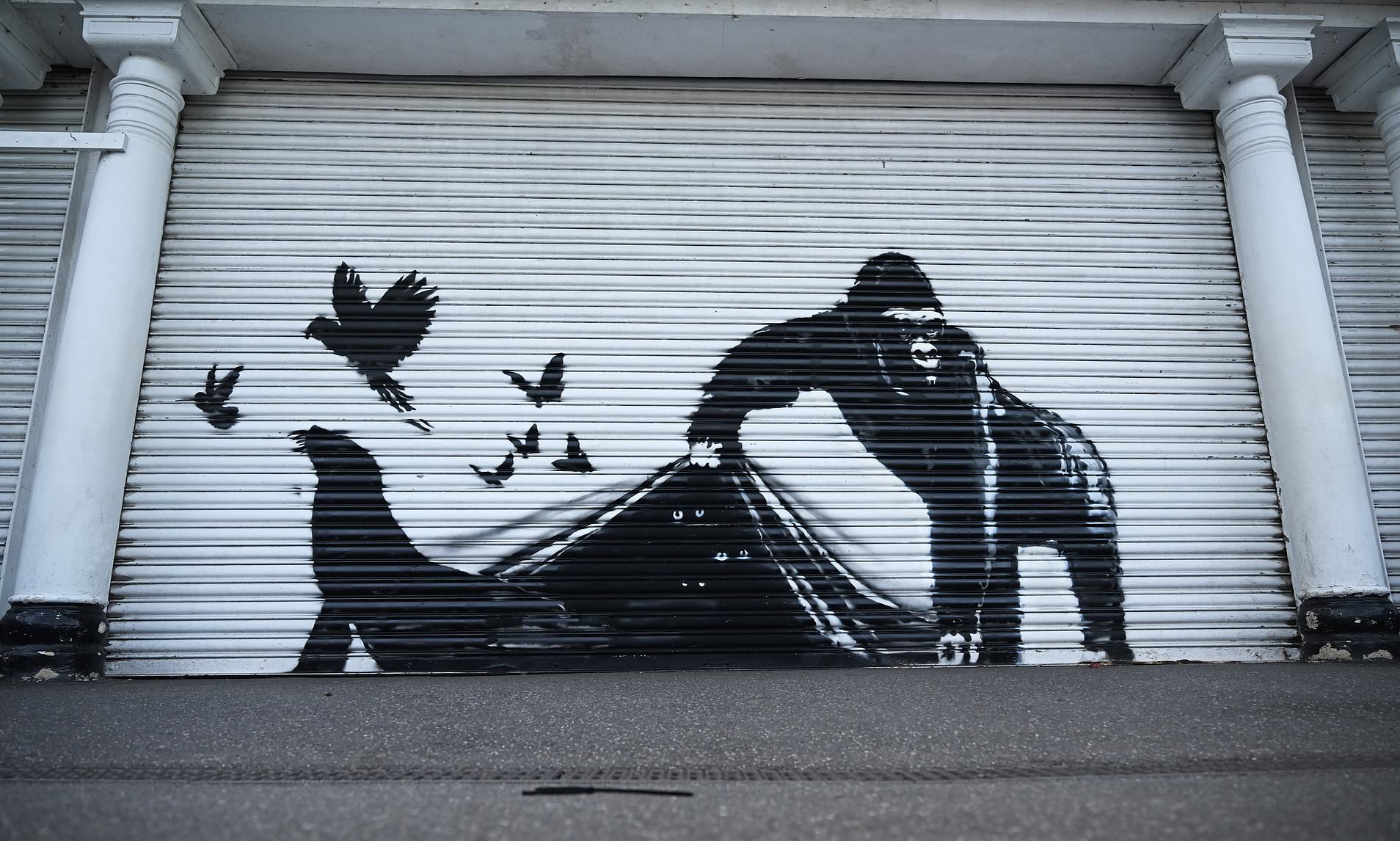 Banksy reveals 9th mural: Gorilla artwork emerges
