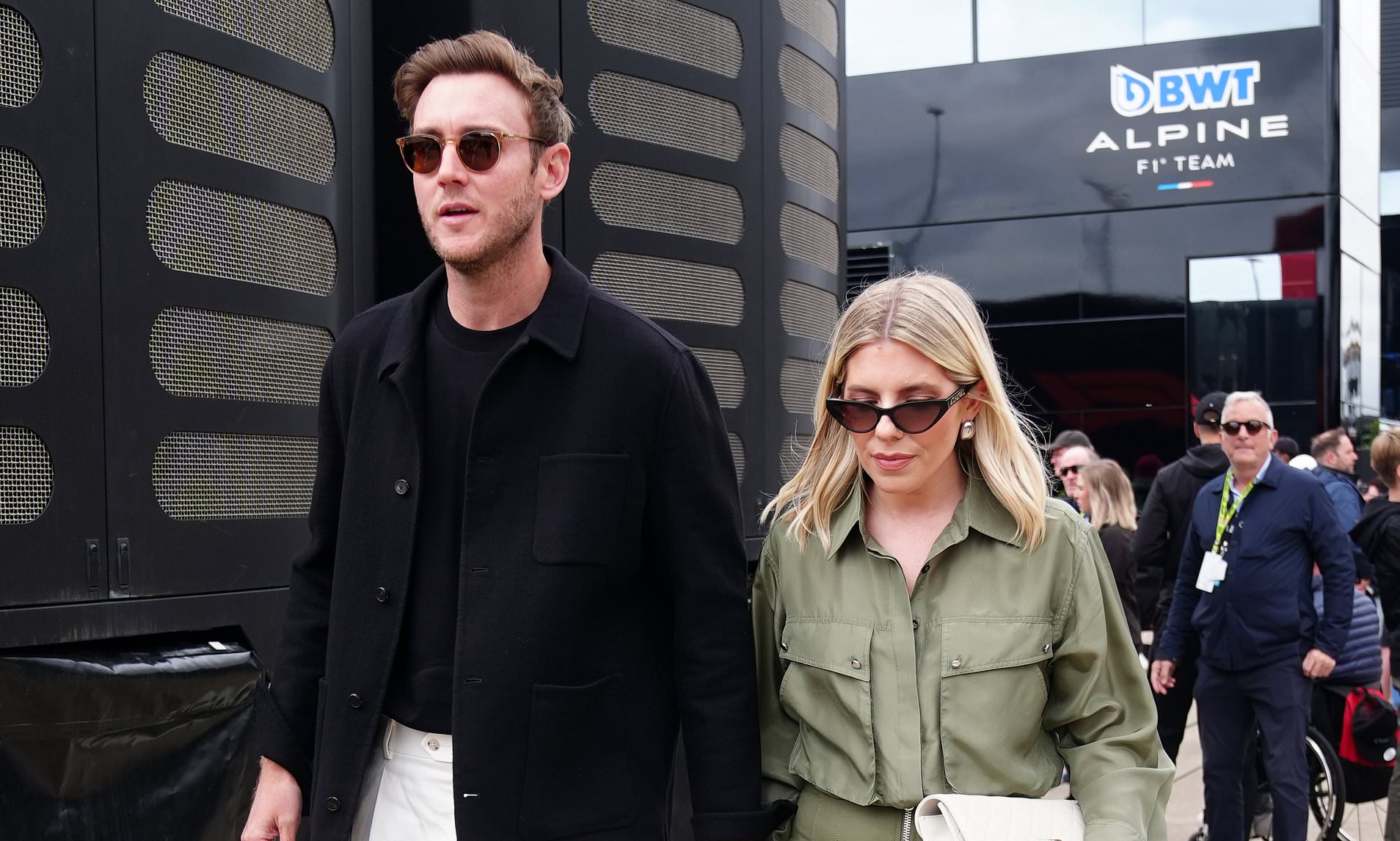 Mollie King Turns Heads in Chic Military Green Dress at British F1 Grand Prix with Fiancé Stuart Broad