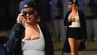 Rihanna’s Chic Street Style in NYC: Cropped Vest and Sporty Shorts