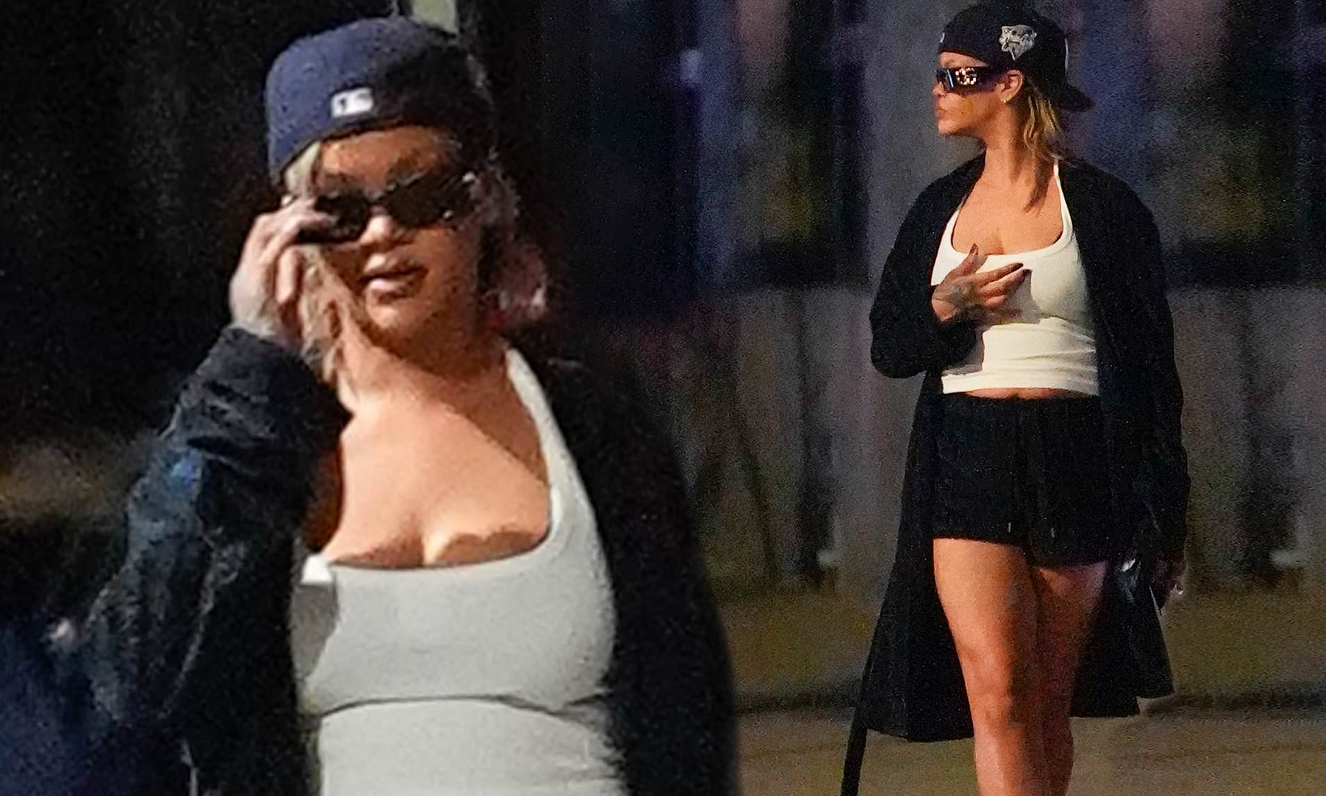 Rihanna’s Chic Street Style in NYC: Cropped Vest and Sporty Shorts