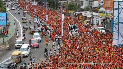 Delhi: Traffic Cluttered by Surge of Kanwariyas