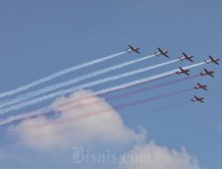 Manuver Pesawat Jupiter TNI AU dalam Perayaan HUT ke-80 RI