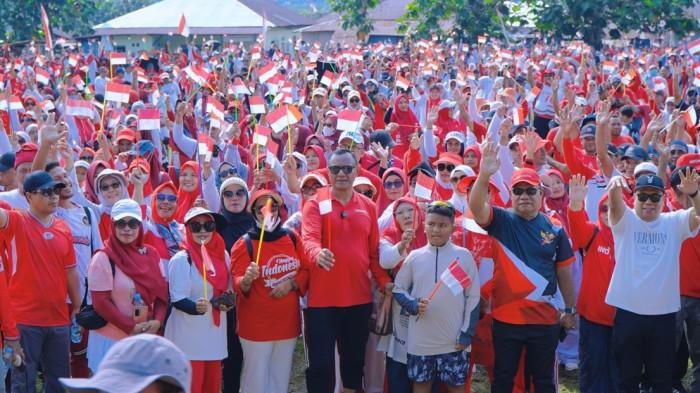 Jalan Sehat Keliling Pulau Maitara Tidore Rayakan HUT ke 80 RI