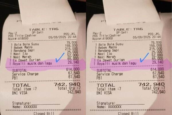 Viral! Restoran Jakarta Tambahkan Biaya Musik Rp29 Ribu di Struk, Ini Penjelasannya