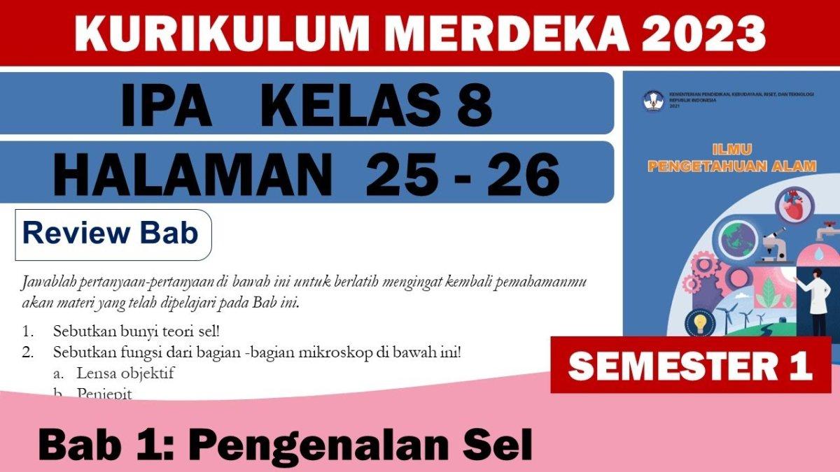 Kunci Jawaban IPA Kelas 8 Halaman 25-26 Kurikulum Merdeka