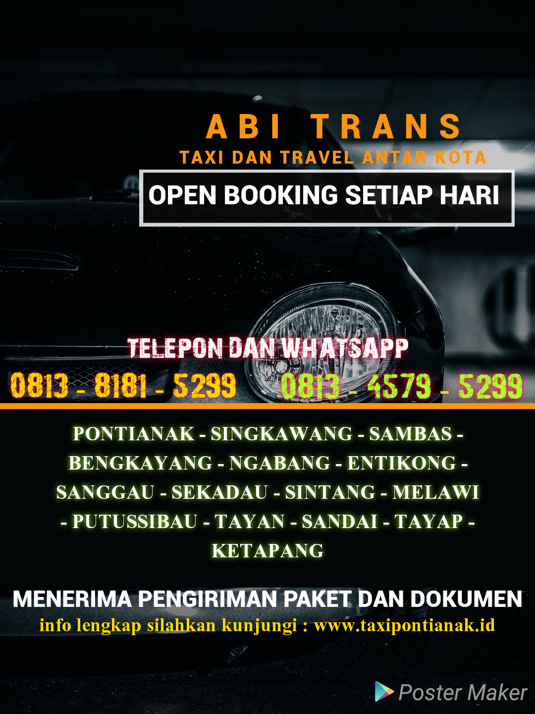 3 Rekomendasi Taksi dan Travel ke Sanggau Kalbar dengan Nomor Kontak Lengkap